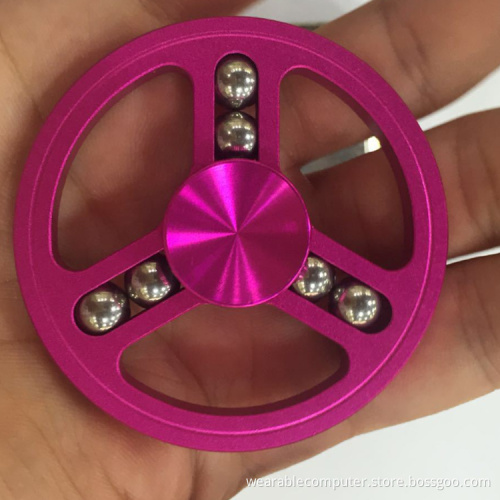 Newest hand spinner toy aluminum alloy fidget spinner with round beading finger tri spinner gyro